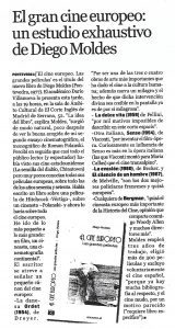 2008-10-28.Diario de Pontevedra, El cine europeo, Diego Moldes, 28.10.2008