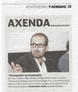 Diario de Pontevedra, Diego Moldes presenta Venuspasión